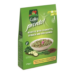 RISOTTO DE CALABACÍN, ESPINACAS Y QUINOA ROJA BOLSA VACIO 175gr.